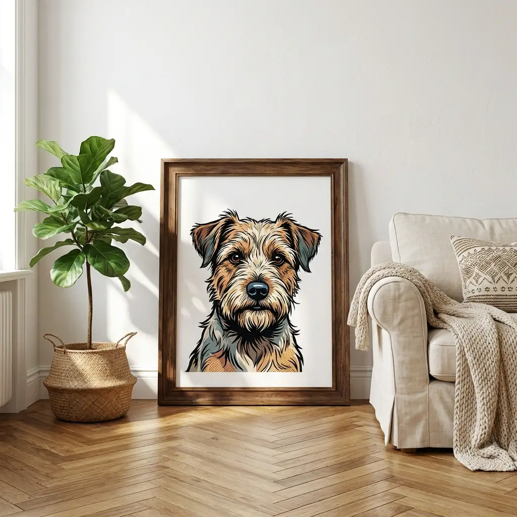 Comic-Portrait im Wohnzimmer