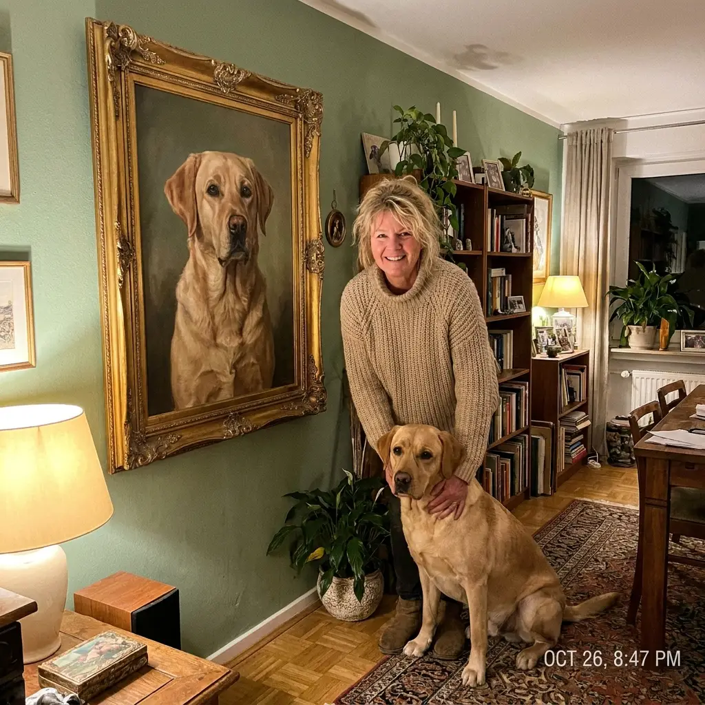 Paar mit Royal-Portrait