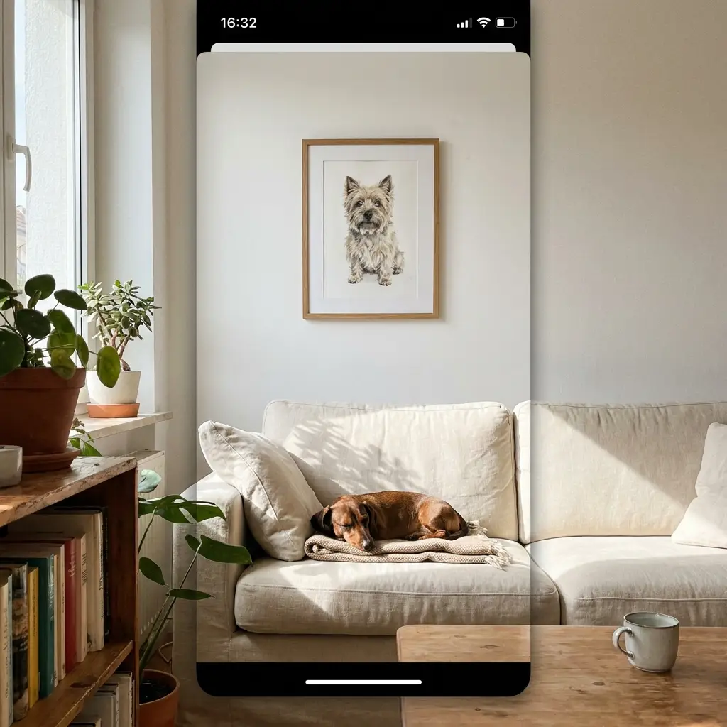 Galerie-Wand mit Hundeportrait